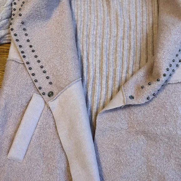 Simply Couture Pink Studded Cardigan Coat Button Closure Long Women’s Size Large - Picture 6 of 8